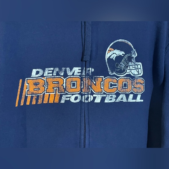 Denver Broncos Football Starter Black Label Blue orange Full Zip Hoodie men’s XL - Picture 3 of 8